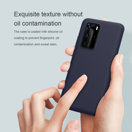 Husa protectie compatibila cu Huawei P40 Pro Liquid Silicone Case Albastru inchis [14]
