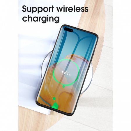 Husa protectie compatibila cu Huawei P40 Pro Liquid Silicone Case Albastru inchis [12]