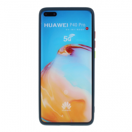 Husa protectie compatibila cu Huawei P40 Pro Liquid Silicone Case Albastru inchis [3]