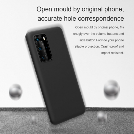 Husa protectie compatibila cu Huawei P40 Pro Liquid Silicone Case Albastru inchis [15]