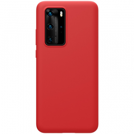 Husa protectie compatibila cu Huawei P40 Pro Liquid Silicone Case Rosu [2]