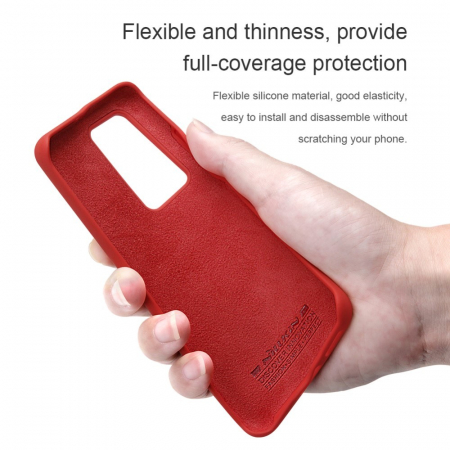 Husa protectie compatibila cu Huawei P40 Pro Liquid Silicone Case Rosu [11]
