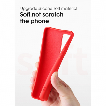 Husa protectie compatibila cu Huawei P40 Pro Liquid Silicone Case Rosu [8]
