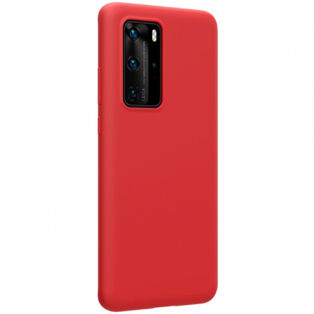 Husa protectie compatibila cu Huawei P40 Pro Liquid Silicone Case Rosu [3]