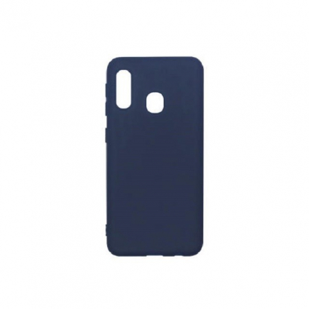 Husa protectie compatibila cu Samsung A20E Liquid Silicone Case Albastru inchis [2]