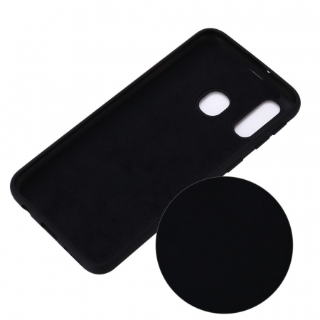 Husa protectie compatibila cu Samsung A20E Liquid Silicone Case Negru [3]