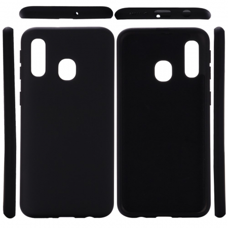 Husa protectie compatibila cu Samsung A20E Liquid Silicone Case Negru [1]