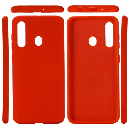 Husa protectie compatibila cu Samsung A20E Liquid Silicone Case Rosu [2]