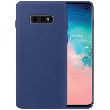 Husa protectie compatibila cu Samsung S10 E Liquid Silicone Case Albastru inchis [4]