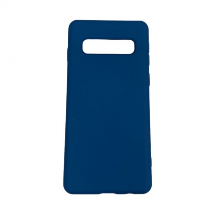 Husa protectie compatibila cu Samsung S10 Liquid Silicone Case Albastru inchis [3]
