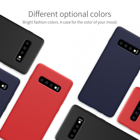 Husa protectie compatibila cu Samsung S10 Plus Liquid Silicone Case Albastru inchis [5]