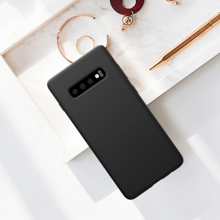 Husa protectie compatibila cu Samsung S10 Plus Liquid Silicone Case Albastru inchis [9]
