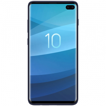 Husa protectie compatibila cu Samsung S10 Plus Liquid Silicone Case Albastru inchis [3]