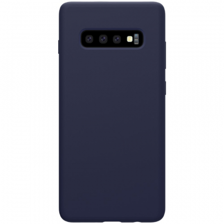 GSM - Husa protectie compatibila cu Samsung S10 Plus Liquid Silicone Case Albastru inchis