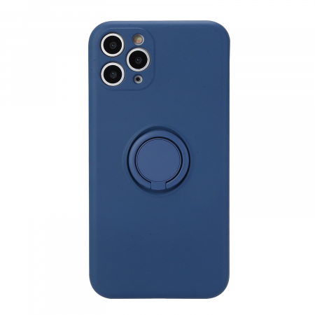 Huse de telefoane - Husa protectie Flippy compatibila cu Apple iPhone 11 Pro Max Liquid Silicone Ring cu suport rotativ Albastru