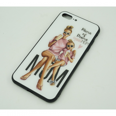 Husa protectie,Flippy, compatibila cu Apple iPhone 12 Glass print Mama of Drama Multicolor [3]