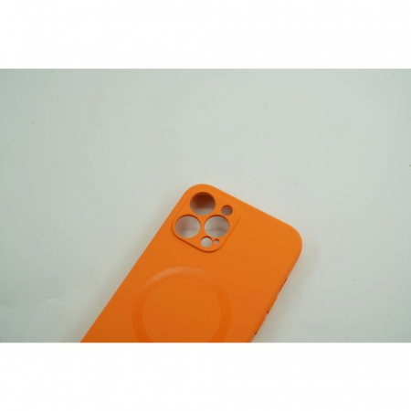 Husa protectie Flippy compatibila cu Apple iPhone 12 Mag Safe Silicone Portocaliu [3]