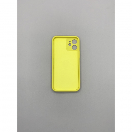 Husa protectie Flippy compatibila cu Apple iPhone 12 Mini Liquid Silicone Ring cu suport rotativ Galben [5]