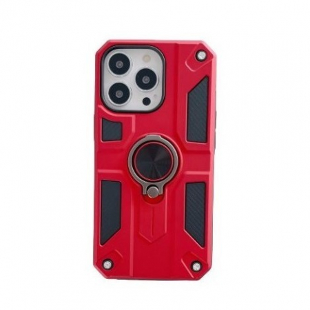 GSM - Husa protectie Flippy compatibila cu Apple iPhone 13 Defender Model 5 cu suport prindere inel,Rosu