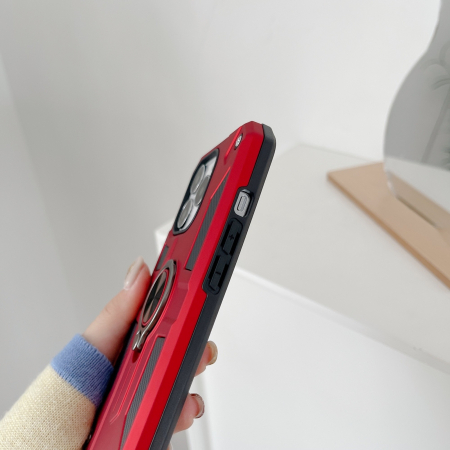 Husa protectie Flippy compatibila cu Apple iPhone 13 Defender Model 5 cu suport prindere inel,Rosu [2]
