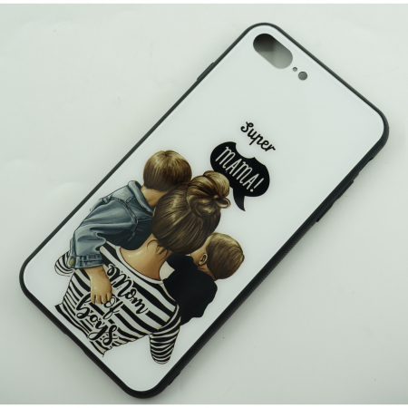 Husa protectie Flippy compatibila cu Apple iPhone 13 Glass print Super Mom Multicolor [3]