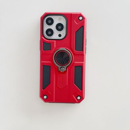 GSM - Husa protectie Flippy compatibila cu Apple iPhone 13 Mini Defender Model 5 cu suport prindere inel,Rosu