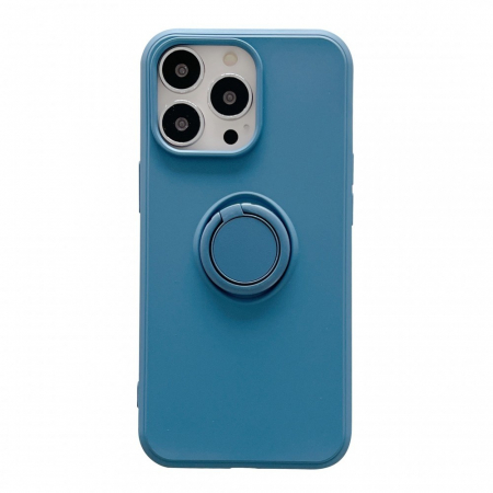 Huse de telefoane - Husa protectie Flippy compatibila cu Apple iPhone XR Liquid Silicone Ring cu suport rotativ Albastru