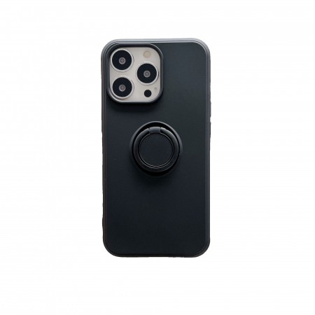 Huse de telefoane - Husa protectie Flippy compatibila cu Huawei P40 Lite E Liquid Silicone Ring cu suport rotativ Negru