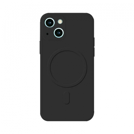 Husa protectie Flippy compatibila cu iPhone 13 (6.1), Liquid MagSafe, ring-shaped, magnetica, Negru [1]