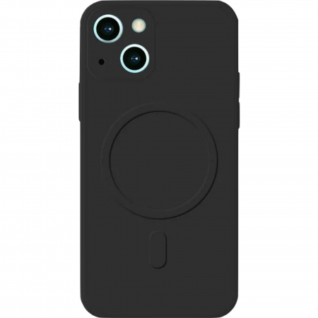 GSM - Husa protectie Flippy compatibila cu iPhone 14 Pro Max, Liquid MagSafe, ring-shaped, magnetica, Negru