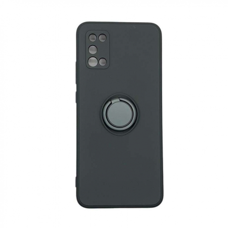 Huse de telefoane - Husa protectie Flippy compatibila cu Samsung Galaxy A02S Liquid Silicone Ring cu suport rotativ Negru