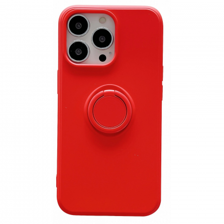 Huse de telefoane - Husa protectie Flippy compatibila cu Samsung Galaxy A12 Liquid Silicone Ring cu suport rotativ Rosu