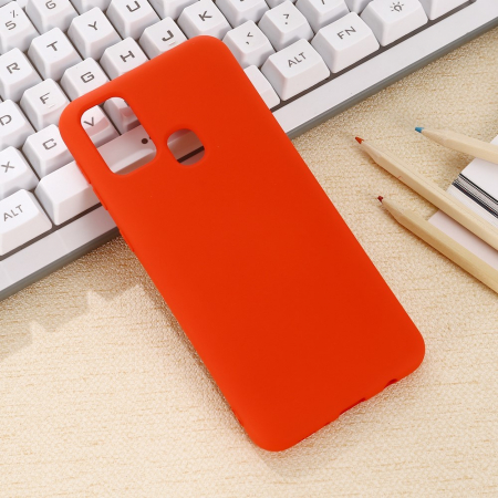 Husa protectie Flippy compatibila cu Samsung Galaxy A21S Liquid Silicone Case Rosu [5]