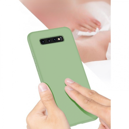 Husa protectie Flippy compatibila cu Samsung Galaxy S10 E Liquid Silicone Case Verde inchis [1]