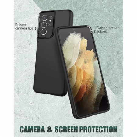 Husa protectie Flippy compatibila cu Samsung S21 5G Liquid Silicone Case Negru [2]