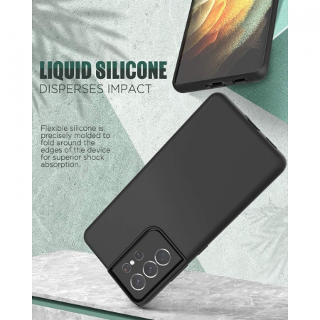 Husa protectie Flippy compatibila cu Samsung S21 5G Liquid Silicone Case Negru [1]