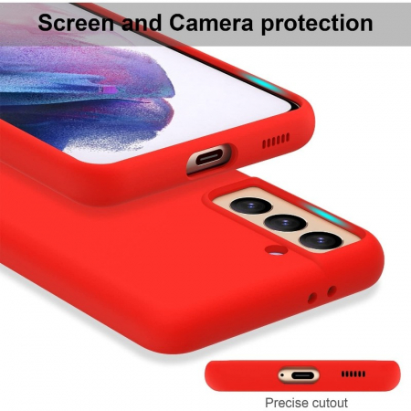 Husa protectie Flippy compatibila cu Samsung S21 5G Liquid Silicone Case Rosu [2]