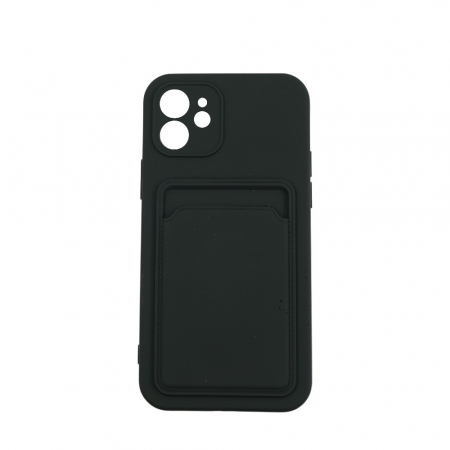 Huse de telefoane - Husa protectie Flippy cu suport card compatibila cu Apple iPhone 12 Negru