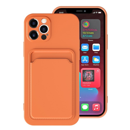 Husa protectie Flippy cu suport card compatibila cu Apple iPhone 12 Pro Max Portocaliu [1]