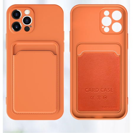 Husa protectie Flippy cu suport card compatibila cu Apple iPhone 13 Mini Portocaliu [2]