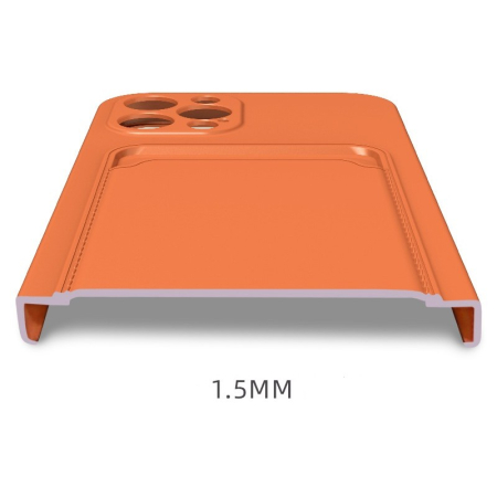 Husa protectie Flippy cu suport card compatibila cu Apple iPhone 13 Pro Max Portocaliu [6]