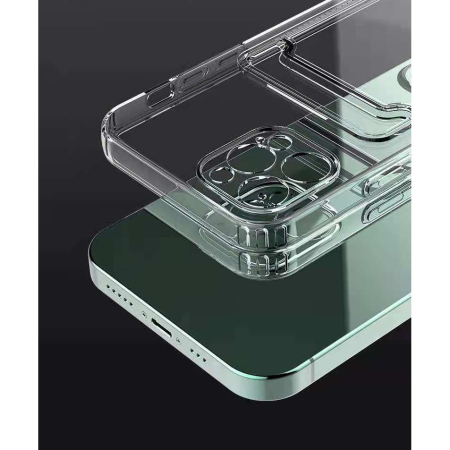 Husa protectie Flippy cu suport card compatibila cu Apple iPhone 13 Transparent [3]