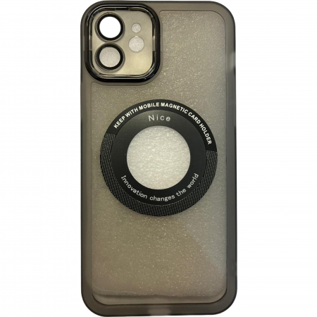 GSM - Husa protectie Flippy pentru Apple iPhone 11, decupaj logo, magnetica, Protectie Camera, Negru