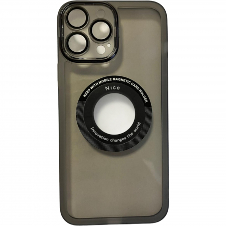 GSM - Husa protectie Flippy pentru Apple iPhone 14 Pro Max decupaj logo, magnetica, Protectie Camera, Negru