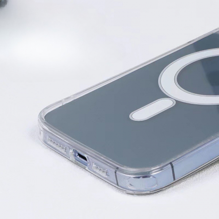 Husa protectie Flippy pentru iPhone 13 Mag Safe, 2 in 1 incarcare si magnet, Silicone, Transparenta [1]