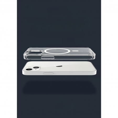Husa protectie Flippy pentru iPhone 14 Pro Max Mag Safe, 2 in 1 incarcare si magnet, Acril, rezistent la socuri, Transparenta [4]