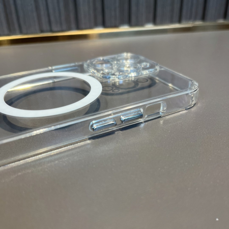 Husa protectie Flippy pentru iPhone 14 Pro Max Mag Safe, 2 in 1 incarcare si magnet, Silicon si Acril, Transparenta [1]