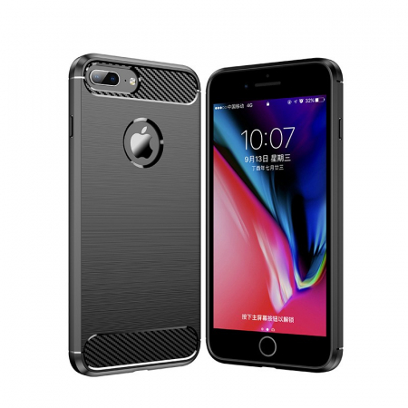 Huse de telefoane - Husa Protectie, Flippy, pentru iPhone 15, TPU Carbon, Negru