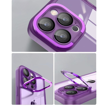Husa protectie Flippy pentru Samsung A03S (164) Electroplated cu suport pentru camera, 1.5 mm grosime, protectie camera, Mov [2]