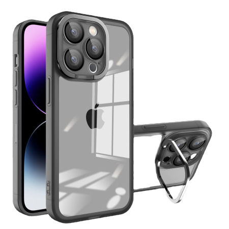 Husa protectie Flippy pentru Samsung A03S (164) Electroplated cu suport pentru camera, 1.5 mm grosime, protectie camera, Negru [1]